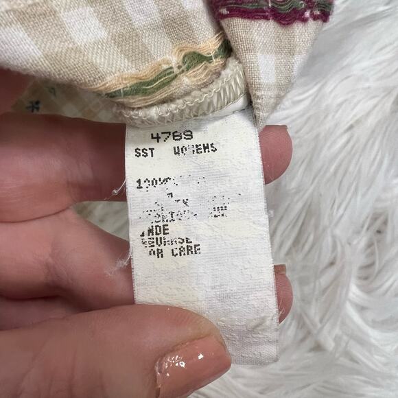 Vintage Woolrich Rugged Outdoorwear Plaid Floral Button Down Blouse Size Small - Picture 8 of 8